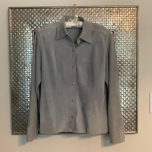 Carlisle powder blue suede jacket